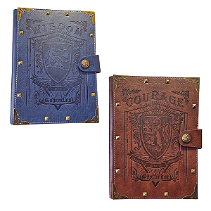 Diário Harry Potter A5 Recarregável com Argolas – Caderno Premium Casas Hogwarts 80 Folhas