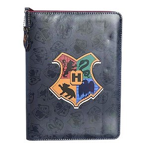 Caderno Harry Potter com Pasta Organizadora Hogwarts A5 – Capa com Zíper e Bloco de Notas Oficial