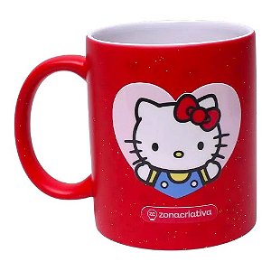 Caneca Mágica Hello Kitty Sanrio 350ml Termossensível Oficial Zona Criativa em Porcelana