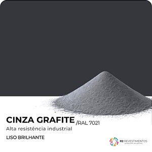 Tinta em Pó Cinza Grafite Brilhante RAL 7021 - 20kg