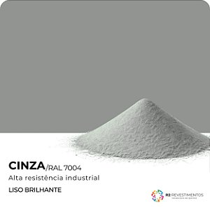 Tinta em Pó Cinza Liso Brilhante RAL 7004 - 25kg