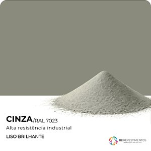 Tinta em pó Cinza Liso Brilhante RAL 7023 - 25kg
