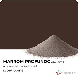 Tinta em Pó Marrom Profundo RAL 8022 - 25kg