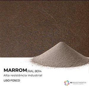 Tinta em pó Marrom Liso Fosco RAL 8014- 25kg