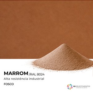 Tinta em pó Marrom Fosco RAL 8024 - 25kg