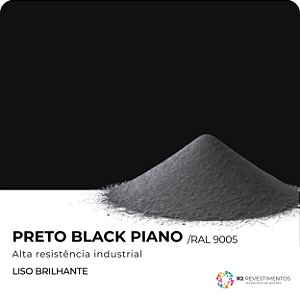 Tinta em Pó Preto Liso Brilhante Black Piano - 25kg
