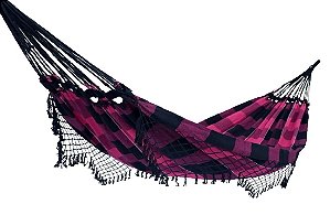 Rede De Descanso Casal Nordeste Super Resistente Rosa e Preto Cor 01