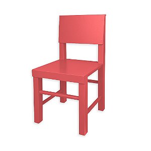 Cadeira Cadeirinha Banco Infantil em Madeira Brinquedo 45cm Rosa
