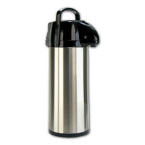 Garrafa Térmica Grande Mônaco Aço Inox Bomba De Pressão 2,5l