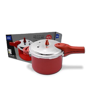 Panela De Pressão 4,2l com Indução Pressure Brinox Vermelha