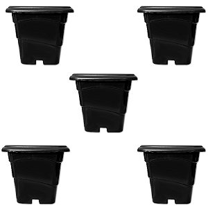 Kit 5 Vasos Plásticos Quadrado Pote Grande 10L Mudas e Flores