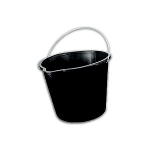 Balde plástico com Bico e alça de Ferro 7,2L Preto Multiuso