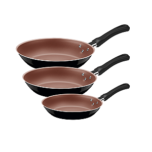 Jogo de Frigideiras Caribe 3 peças Preto