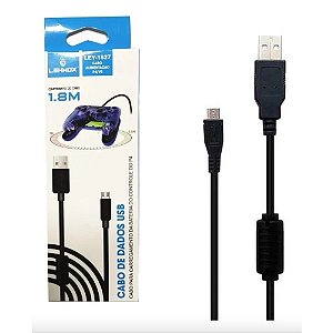 Cabo USB + Micro USB (V8) para PS4 1.8m LEY-1527 - Lehmox