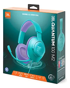 Headset Gamer Com Fio Quantum 100m2 Jbl Com Microfone - Cyan Cor Azul-claro