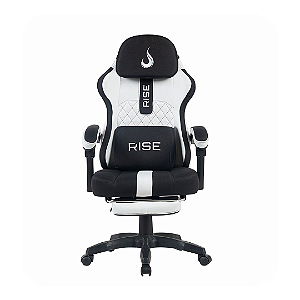 Cadeira Gamer Rise Mode Z11, Ângulo Ajustável, Tecido, Branco e Preto