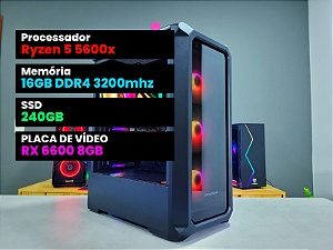 PC GAMER Ryzen 5 5600x + RX 6600 8GB + 16GB RAM + SSD 256GB
