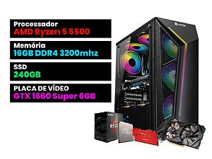 PC Gamer Ryzen 5 5500 + GTX 1660 Super 6GB + 16GB Ram + GB1713