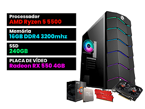 PC Gamer Ryzen 5 5500 + RX 550 4GB + 16GB Ram + GB1711