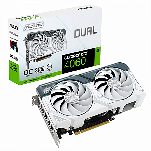 RTX 4060 ASUS GEFORCE OC EDIT WHITE 8GB - 128 BITS - HDMI/3X DISPLAYPORT - DUAL-RTX4060-O8G-W