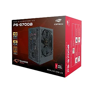 Fonte Gamer C3tech, 700W, 80 Plus Bronze, PFC Ativo, ATX - Ps-G700B