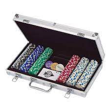 Maleta de poker 500 fichas baralho dados kit completo jogador