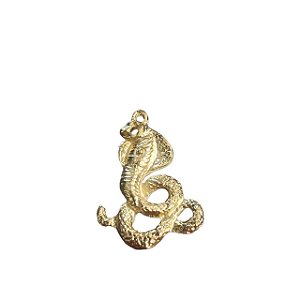 PINGENTE COBRA NAJA DOURADA 7 CM