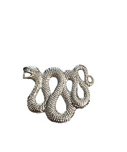 PINGENTE COBRA GRANDE PRATEADA 7 CM