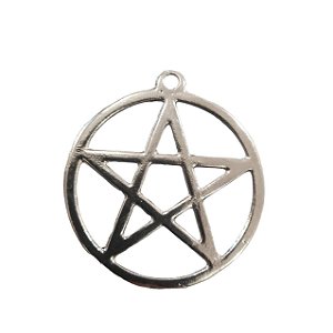 PINGENTE PENTAGRAMA PRATA 7 CM