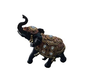 ELEFANTE PRETO COM DOURADO