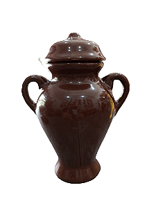 QUARTINHA DE LOUÇA MARROM COM ALÇA 16CM