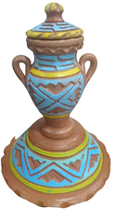 CONJUNTO MARAJOARA AZUL E AMARELO C/ ALÇA