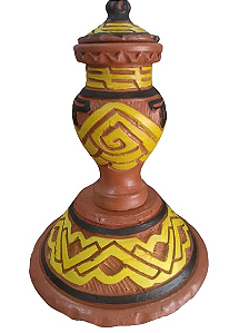 CONJUNTO MARAJOARA PRETA E AMARELA S/ ALÇA