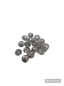 CONTA 10 MM PRATEADA FACETADA ACHATADA