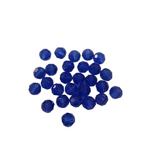 CONTA 8 MM AZUL ESCURA FACETADA REDONDA