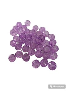 CONTA 10 MM LILAS FACETADA ACHATADA
