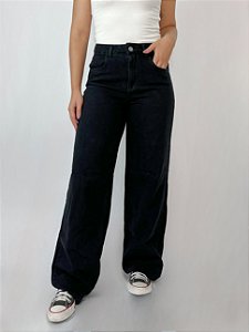 Calça Wide Leg Jeans Urban - Preta