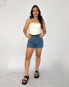 Shorts Jeans Cintura Alta - Média