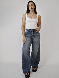 Calça Pantalona Jeans - Vintage