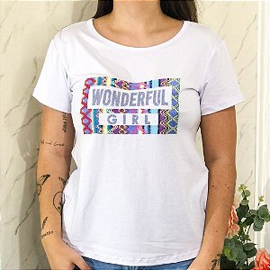 Camiseta T-Shirt Feminina Wonderful - Branca