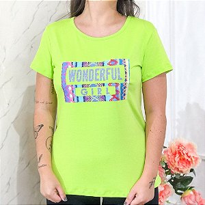Camiseta T-Shirt Feminina Wonderful - Verde Lima