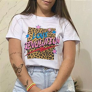 Camiseta T-Shirt Feminina Love Revolution - Branca