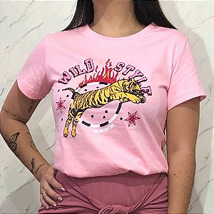 Camiseta T-Shirt Feminina Wild Style - Rosa