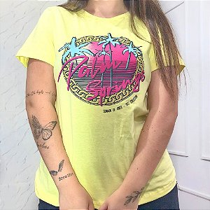 Camiseta T-Shirt Feminina Palm Springs - Amarela