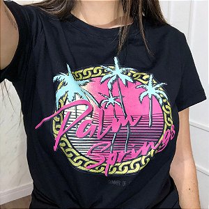 Camiseta T-Shirt Feminina Palm Springs - Preta