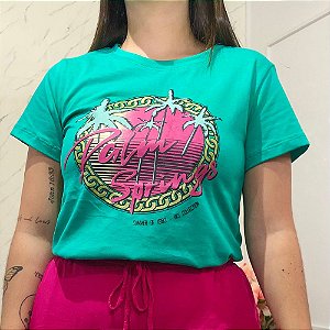 Camiseta T-Shirt Feminina Palm Springs - Verde Jade
