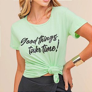 Camiseta T-Shirt Feminina Good Things - Verde Lima