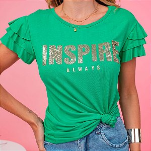 Camiseta T-Shirt Feminina Inspire - Verde Bandeira
