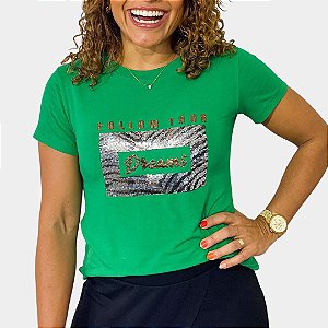 Camiseta T-Shirt Feminina Dreams - Verde Bandeira
