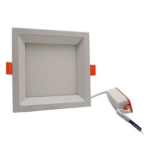 Painel Led Recuado 10w Alumínio Embutir Quadrado Ip20 Luz Branca 80626004 Blumenau